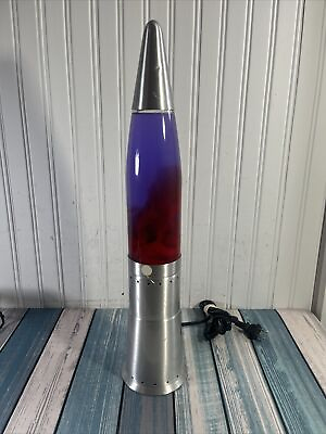 #ad #ad Vintage No Boundaries Pliable Art Lava Lamp 101L 19quot; Silver Purple Pink 2002 $43.20