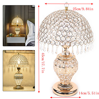 #ad Deluxe Room Bedside Lighting Crystal Table Lamp Nightstand Desk Living Bedroom $57.00