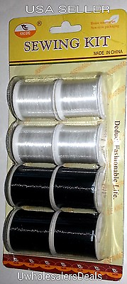 #ad Invisible Nylon Thread 4 Clear amp; 4 Smoke Spools 600 Yards Total Sew Craft Quilts $6.99