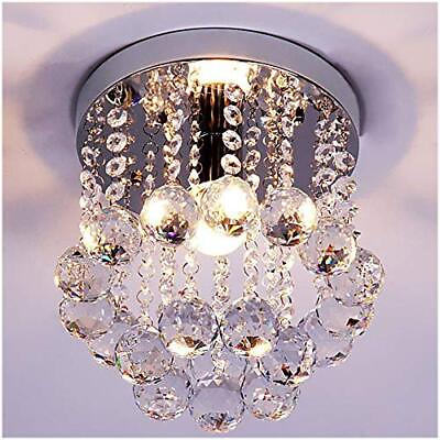 #ad Crystal Chandeliers Light Mini Style Modern Décor Flush Mount Fixture with C... $39.34
