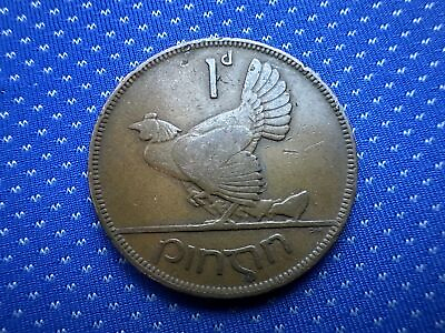 #ad 1928 Ireland 1 Pingin Penny Coin XF #M428 $13.81