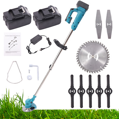 #ad 24V Electric Weed Lawn Weeder Cord Trimmer Cutter 2 Batteries 1 Charger Upgraded $66.65