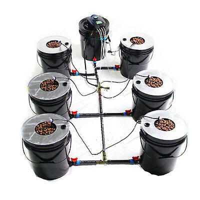 #ad Hydroponics Grow System Kit 7 Buckets 5 Gallon Recirculating Deep Water Culture $167.00