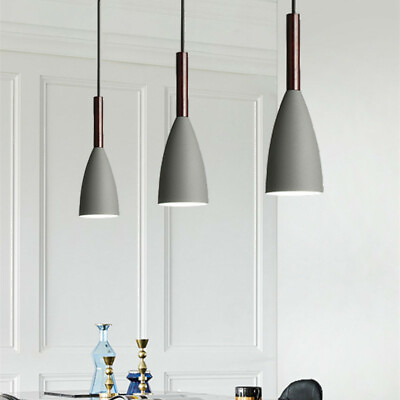 #ad Wood Lamp Kitchen Pendant Lighting Grey Pendant Light Bar Modern Ceiling Light $27.89