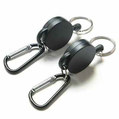 #ad 2PCS Retractable Key Tool Reel Holder Steel Clip Chain Belt Heavy Duty Split US $4.89
