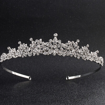 #ad Bride Tiaras Crowns Women Bridal Tiara Headbands Rhinestone Hair Accessories $9.11