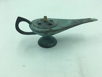 #ad Vintage Looking Patina Finish Mini Aladdin Genie Lamp Incense Burner 7quot; Long $7.98
