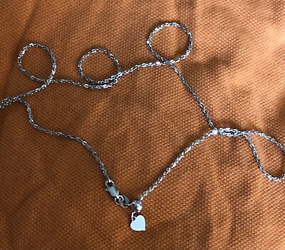#ad Sterling Silver 925 Adjustable Necklace Chain EUC $21.49