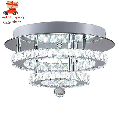 #ad Crystal Ceiling Lamp Hanging Pendant Light Modern Chandelier Lighting Fixture $48.87