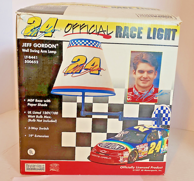 #ad Jeff Gordon Official Race Light Wall Swing Lamp NASCAR New Old Stock Collectable $24.75
