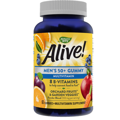 #ad Nature’S Way Alive Men’S 50 Gummy Multivitamins High Potency Formula Support $15.53