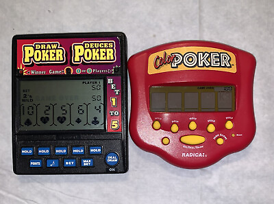 #ad Radica Color Poker amp; Deuces Poker Handheld ElectronIc Card Game Tested Works $18.98