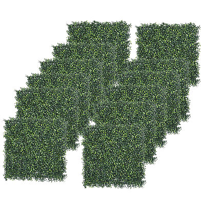 #ad 12PCS Artificial Boxwood Hedge 20quot;x20quot; Panels Privacy Fencing Screen In Outdoor $63.58
