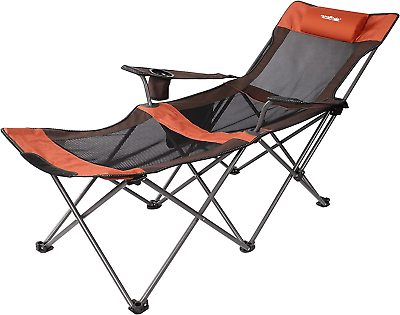 #ad Folding Camping Chair Beach Chairs Mesh Reclining for Adults Portable Outdoor Lo $107.05