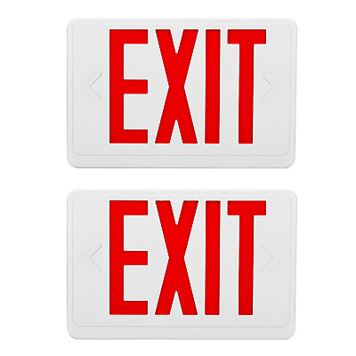 #ad Commercial LED Emergency Exit Light Sign w Battery Backup Double Face Side UL $29.99