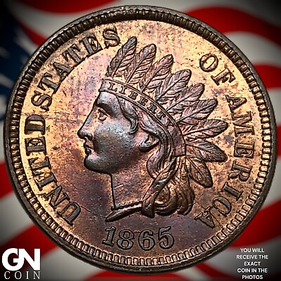 #ad 1865 Indian Head Cent Penny X9904 $249.48