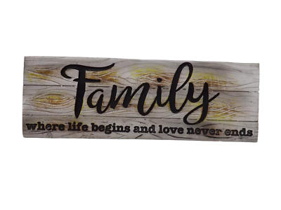 #ad Spoontiques Resin Desk Sign New Family Where Life Begins... $10.99