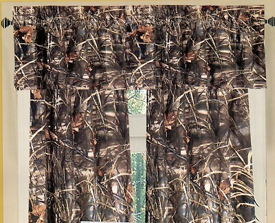 #ad Realtree Max 4 HD Lined Curtains w valance 42quot; x 87quot; Geese Ducks Grass Camo Tan $76.49