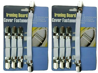 #ad 8 Ironing Board Cover Clips Elastic Fasteners Braces 2 x 4 Easy Clip Brand New $8.95