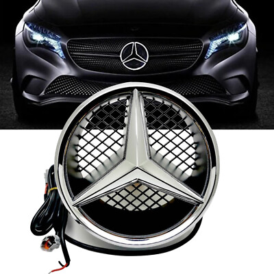 #ad For Mercedes Benz Glowing Car Front Grill LED Emblem Star Badge Logo Light Snap $27.99