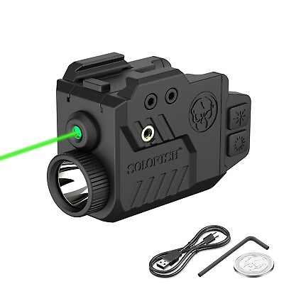 #ad Solofish 700 Lumen Flashlight amp; Green Laser Sight for Pistol Handgun Picatinny $28.99