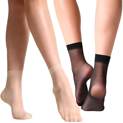 #ad 10 20 Pairs Women Nylon Elastic Ankle Sheer Short Stockings Silk Socks Hosiery $7.99