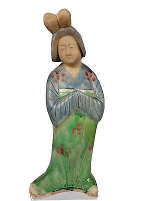 #ad Large 22quot; Antique Asian Woman Glazed Statue. Rare. $475.00