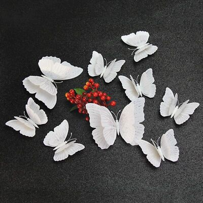 #ad 3D Butterfly Wall Sticker Home Room Wallpaper Stickers Livingroom Decors 12PCS $12.86
