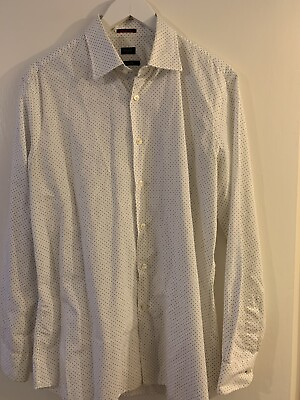 #ad Paul Smith London White Polka Shirt Slim Fit Shirt size 16.5 Made In Italy Mens GBP 28.00