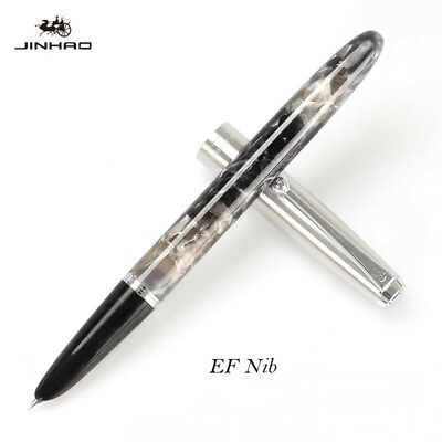 #ad Jinhao 51A Grey Acrylic Fountain Pen Metal Cap 0.38mm Nib Office Writing Gift #s $5.96