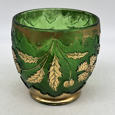#ad Antique EAPG 1899 DELAWARE NEW CENTURY GLASS Green Gold SPOONER US Glass Co. $19.95
