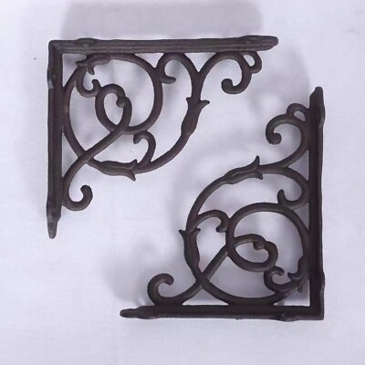 #ad Heavy duty antique cast iron shelf brackets $22.99