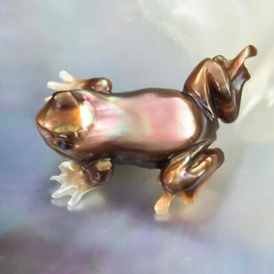 #ad Frog Carving Lustrous Penguin Wing Oyster Shell for Collection or Jewelry 5.02 g $44.00
