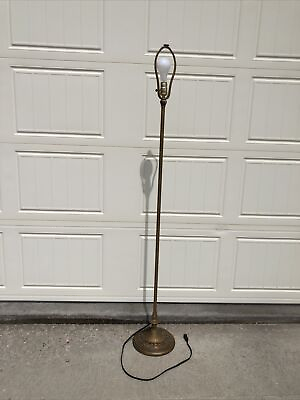 #ad Vintage Brass Mid Century Modern Floor Lamp 58quot; Stem Rare $143.99