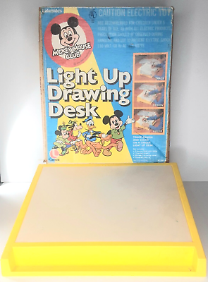 #ad Walt Disney Mickey Mouse Club Light Up Drawing Desk amp; Original Box Vintage Toy $24.99