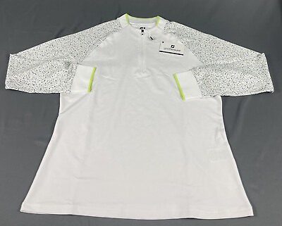 #ad FootJoy Golf Midlayer Pullover Womens 1 4 Zip Granite Print Large White $115 $46.64