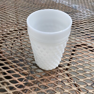 #ad Anchor Hocking White Milk Glass Hobnail Drinking Glasses $7.95