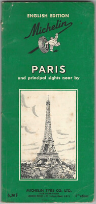 #ad 1962 Michelin Paris France English Edition Tour Guidebook French Travel Tourism $9.99