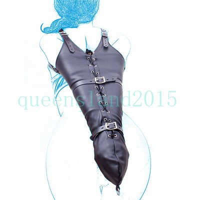 #ad Strict Full Sleeve Armbinder Restraint Body Harness Glove Straight Jacket BDSM $18.99