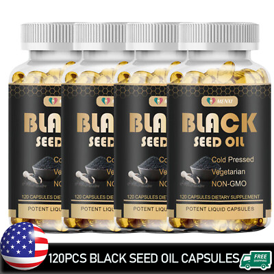 #ad Black Seed Oil 1000mg 120 240 480 Capsules Cold Pressed Black Cumin Seed Oil $12.71