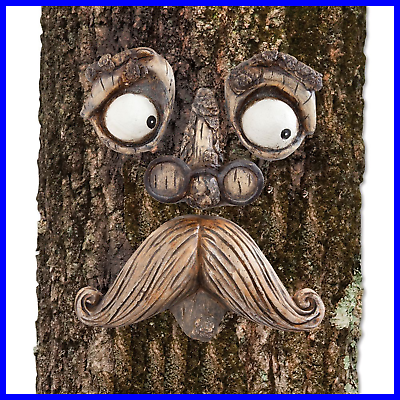 #ad Old Man Tree Hugger Garden Peeker Yard Art Outdoor Sculpture Whimsical Face Deco $19.99