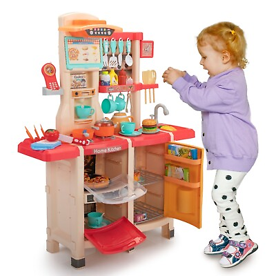 #ad Kids Kitchen Playset 65 Piece Accessories Pretend Cooking Play Toy w LightMusic $65.99