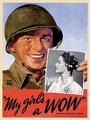 #ad Woman Ordinance Workers 1940s Industrial WWII War Poster 18x24 $13.95