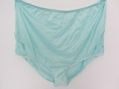 #ad Vanity Fair Vintage Robins Egg Blue Lace Panel Brief Panty 10 3XL New $22.39