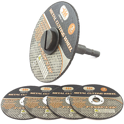 #ad 5 PIECE 3quot; METAL CUTTING WHEELS WITH 1 4quot; MANDREL Cut Off Disc Rotary Tool $13.95