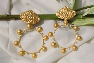 #ad brass earring Gold polish earring hoop earring hoop Stud unique earring Gift Her $22.50