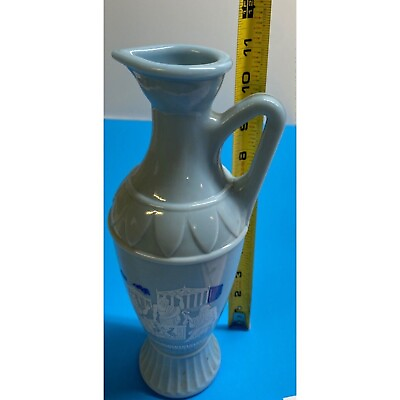 #ad Jim Beam Blue Milk Glass Decanter Vase Socrates Plato Aristotle 11quot; Tall $10.99