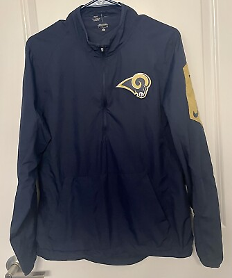 #ad Nike St Louis Rams 1 4 Zip Windbreaker Jacket Mens Small On Field Apparel $14.45