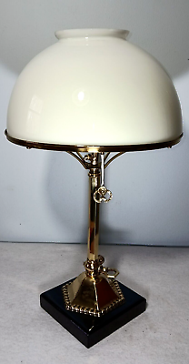 #ad Antique Gas Table Lamp amp; Milk Glass Shade Never Converted SG Lighter Co. $149.95