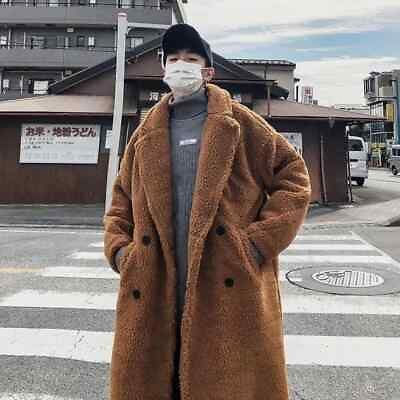 #ad men new Thickened long coat for men#x27;s winter fur oversized clothing $102.08
